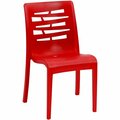 Grosfillex US218414 / US812414 Essenza Red Resin Stacking Side Chair - Pack of 4 - 4/Pack, 4PK 383US218414PK